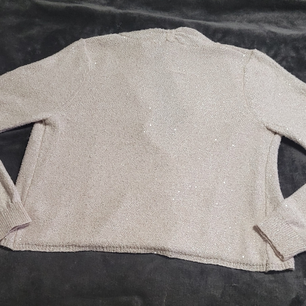 Anthropologie Knitted & Knotted Sparkling Silver Cardigan✨️✨️- Medium - Picture 6 of 7